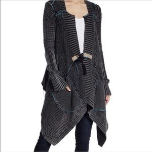 Free People Black and Blue Cardigan